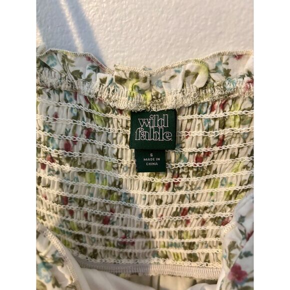 Wild Fable Women's Floral Smocked Sundress – Size Small – Adjustable Tie Straps - Picture 3 of 3